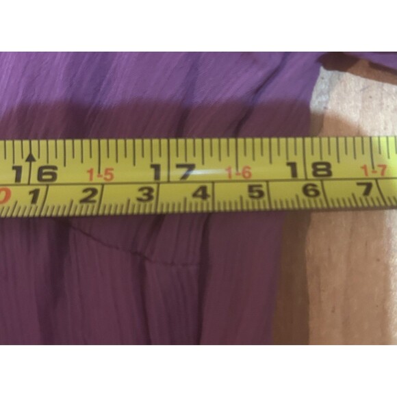 VTG Y2K Tailor B Moss Sheer Purple Blouse-Lace-Tie‎ Sleeve-Sz S-Fairy-Whimsigoth - Picture 7 of 10